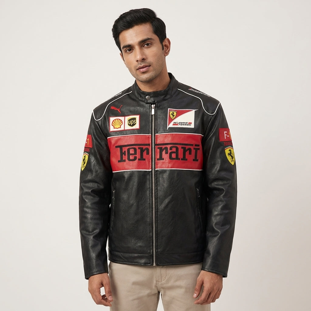 Ferrari Leather Jacket - Black – PitShop