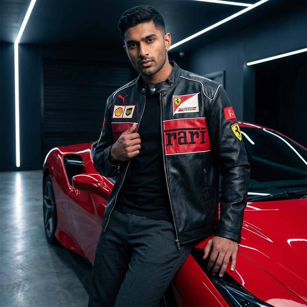 Ferrari Leather Jacket - Black