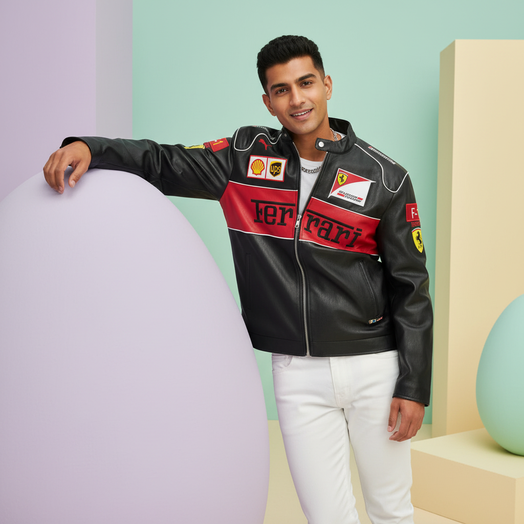 Ferrari Leather Jacket - Black