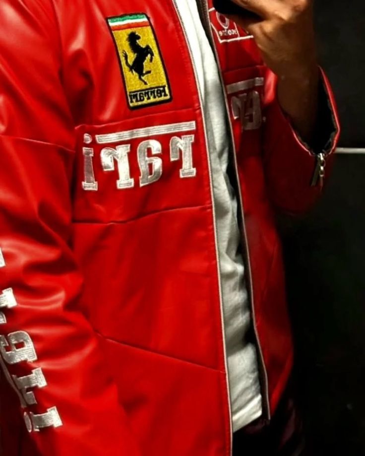 Ferrari Leather Jacket - Red